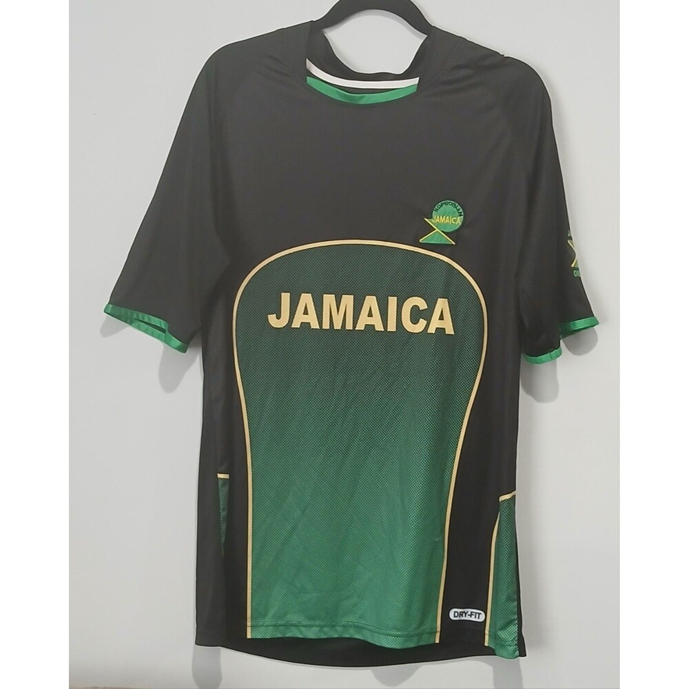 Jamaica Authentic Gear Soccer Jersey #10 XL Black/Green/Yellow. Men Size XL